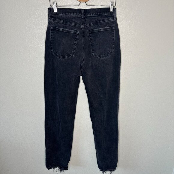 Abercrombie & Fitch Dad High Rise V Waist Jeans Curve Crossover Black 10 - Picture 5 of 6